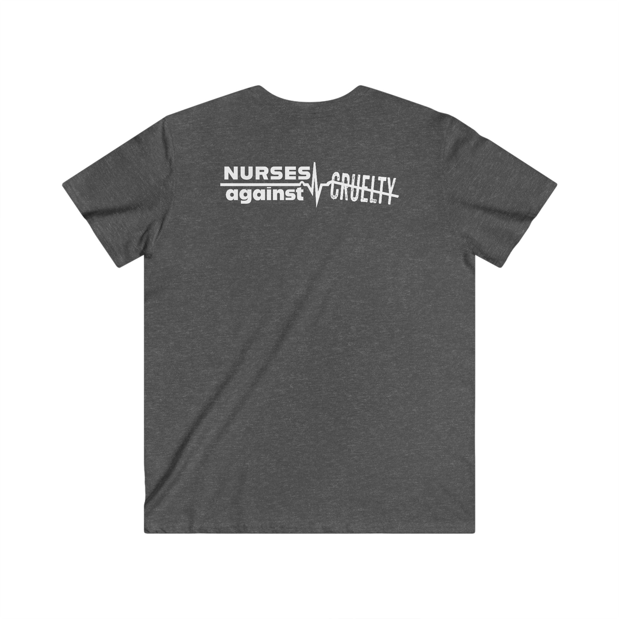 Unisex Medium fabric V-Neck T-Shirt - Nurses Against Fascism (front) - Nurses Against Cruelty (back) - 100% cotton - NAF-V-G5V00L