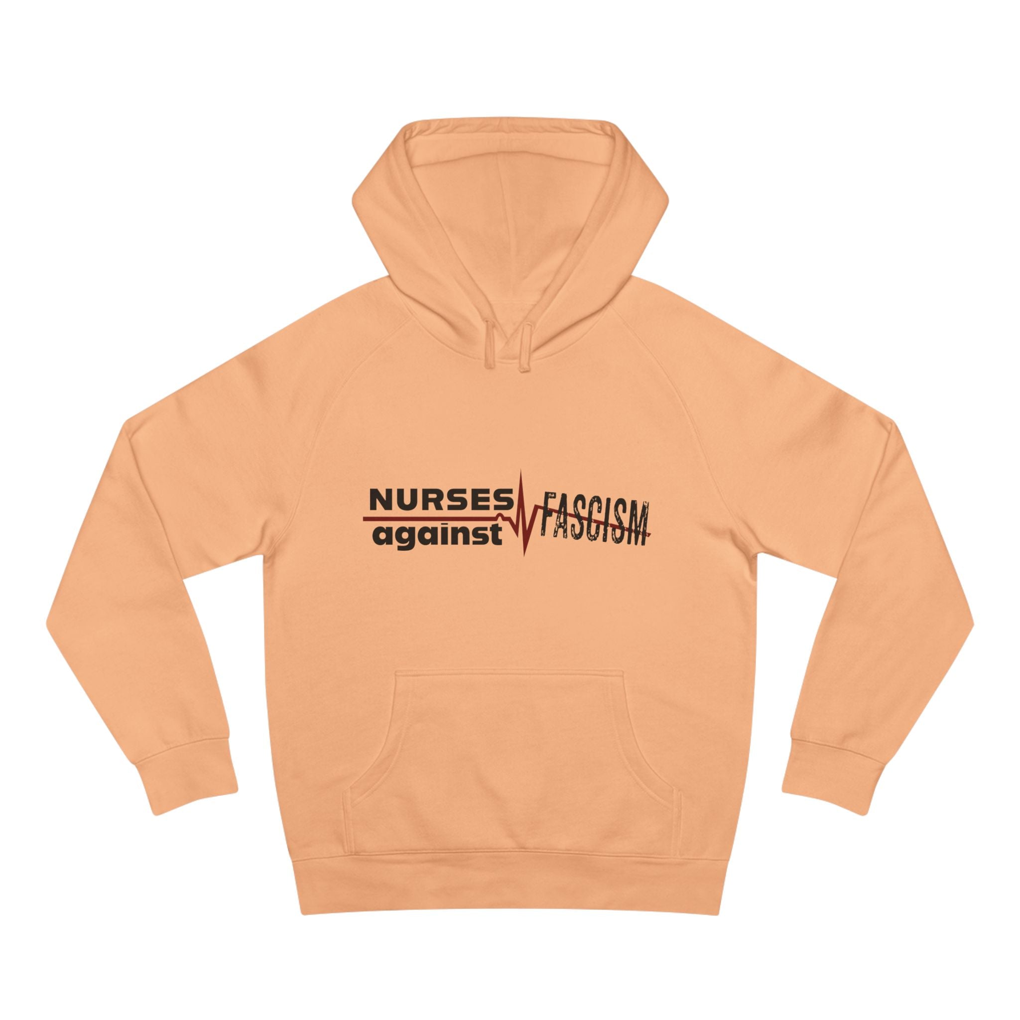Unisex Mid-weight Hoodie - Nurses Against Fascism (front) - Nurses Against Cruelty (back) - 80% cotton, 20% polyester - NAF-H-AC5101