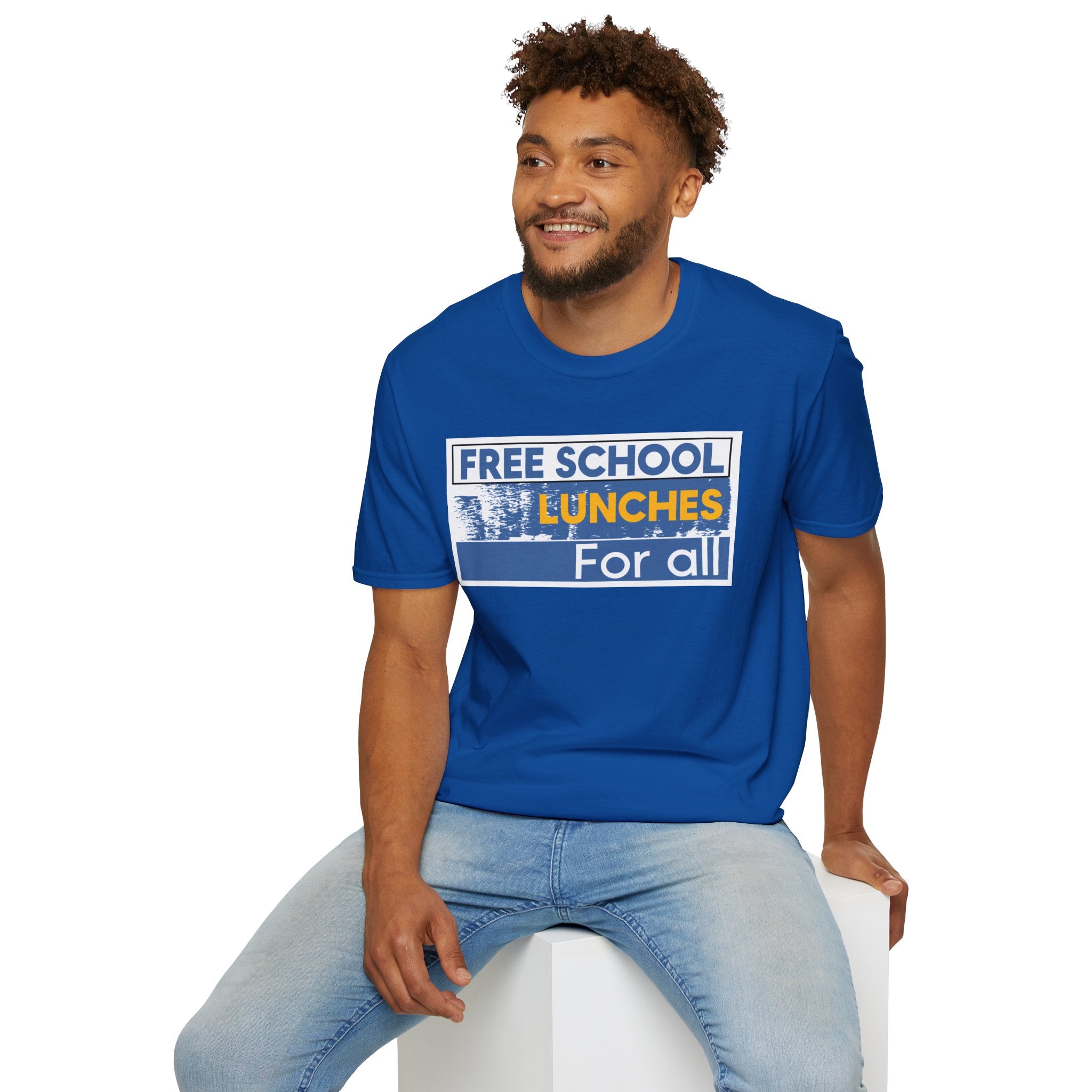 Unisex Lightweight fabric T-Shirt - Free School Lunches For All (front) - Nurses Against The Rich Starving The Poor (back) - 100% ring-spun cotton - NAH-T-G64000