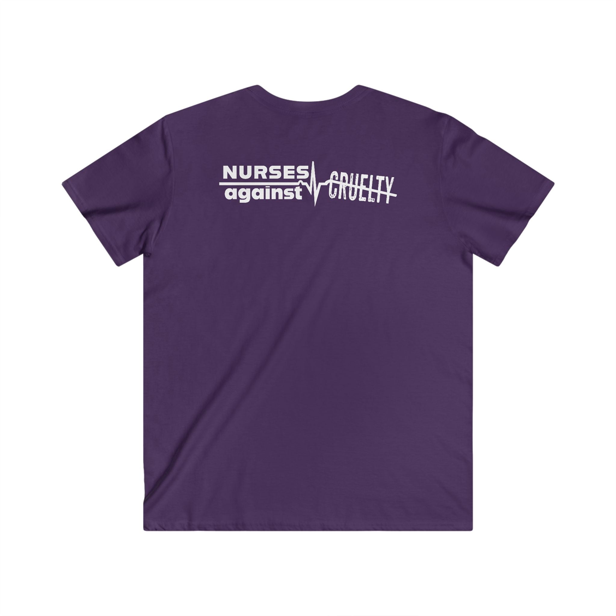 Unisex Medium fabric V-Neck T-Shirt - Nurses Against Fascism (front) - Nurses Against Cruelty (back) - 100% cotton - NAF-V-G5V00L