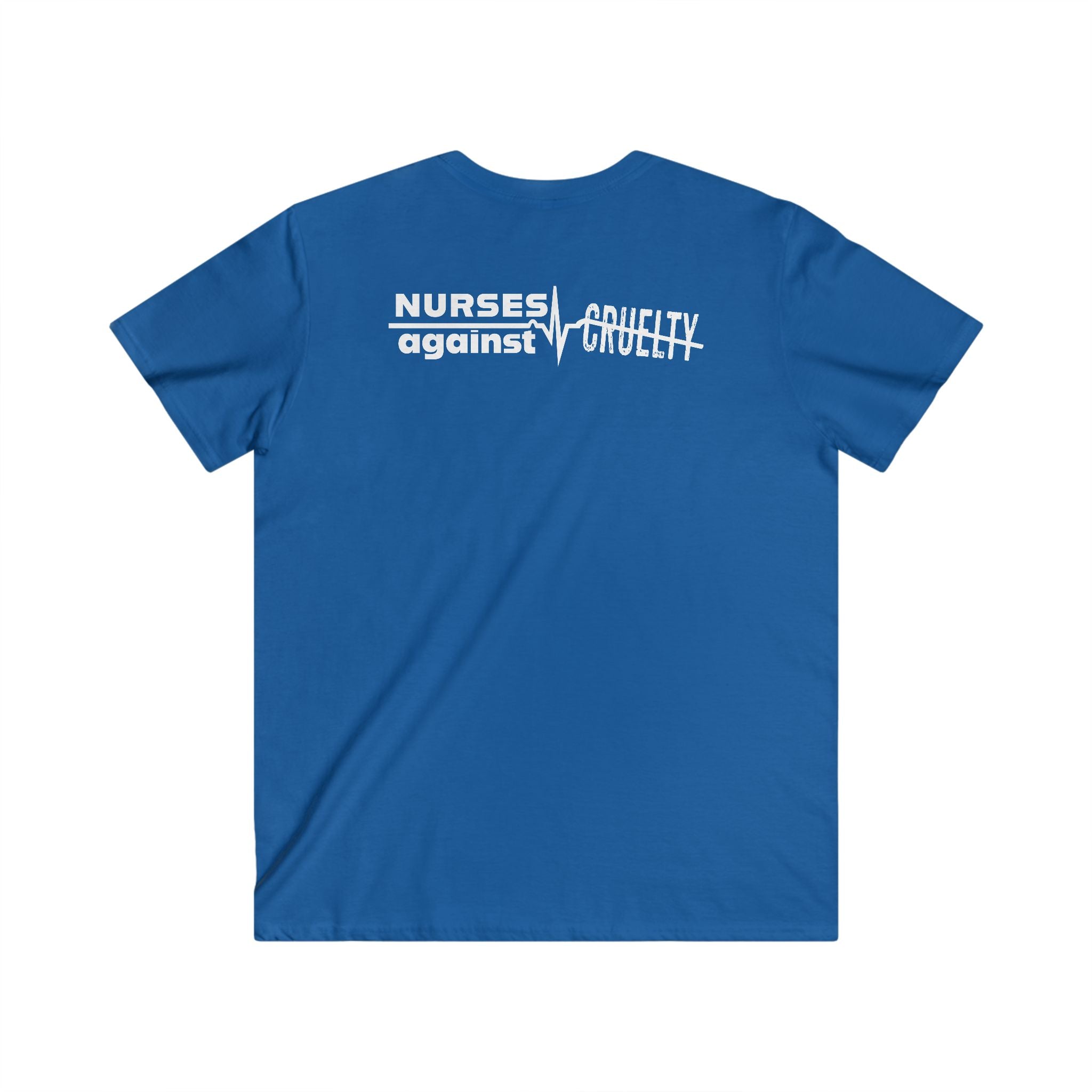 Unisex Medium fabric V-Neck T-Shirt - Nurses Against Fascism (front) - Nurses Against Cruelty (back) - 100% cotton - NAF-V-G5V00L