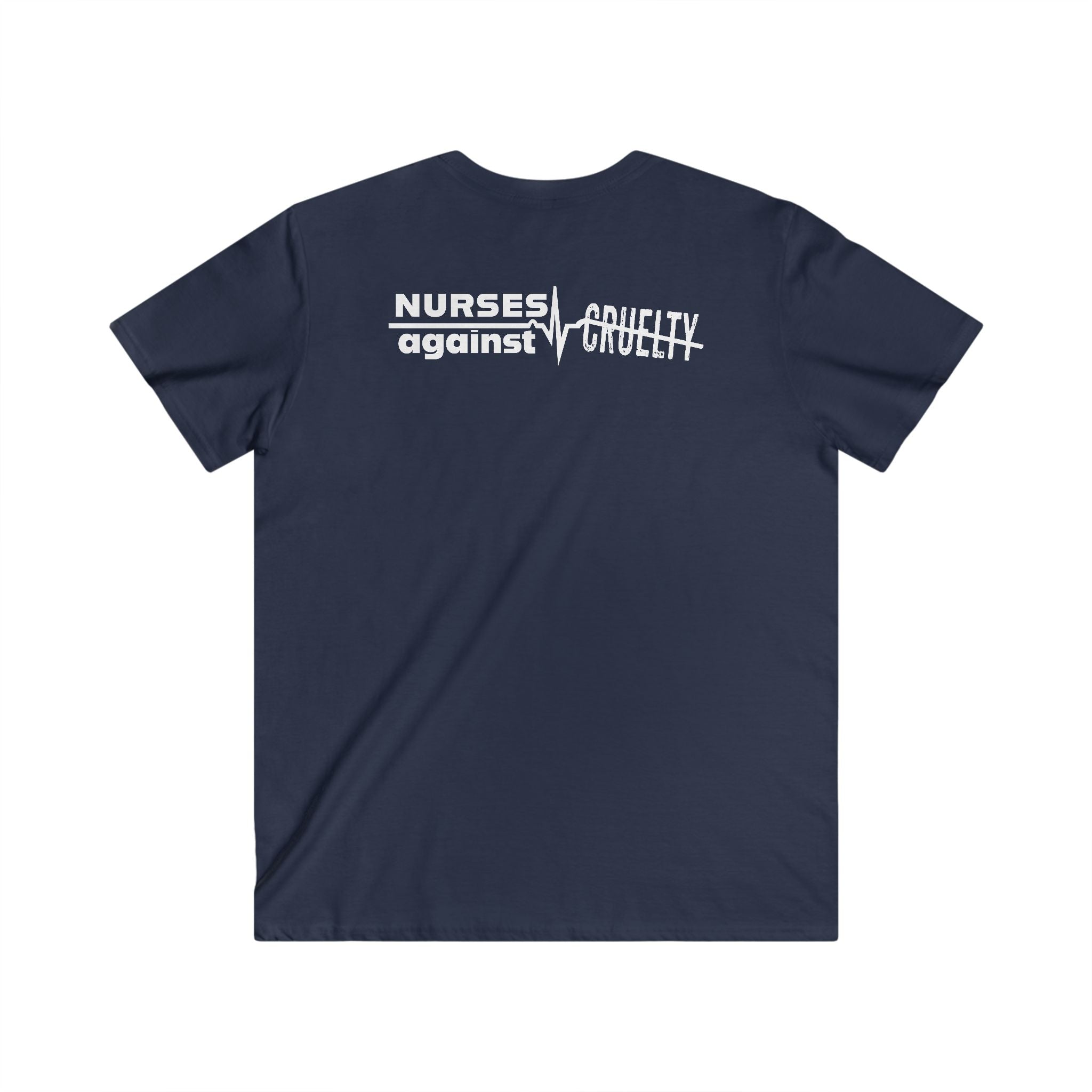 Unisex Medium fabric V-Neck T-Shirt - Nurses Against Fascism (front) - Nurses Against Cruelty (back) - 100% cotton - NAF-V-G5V00L
