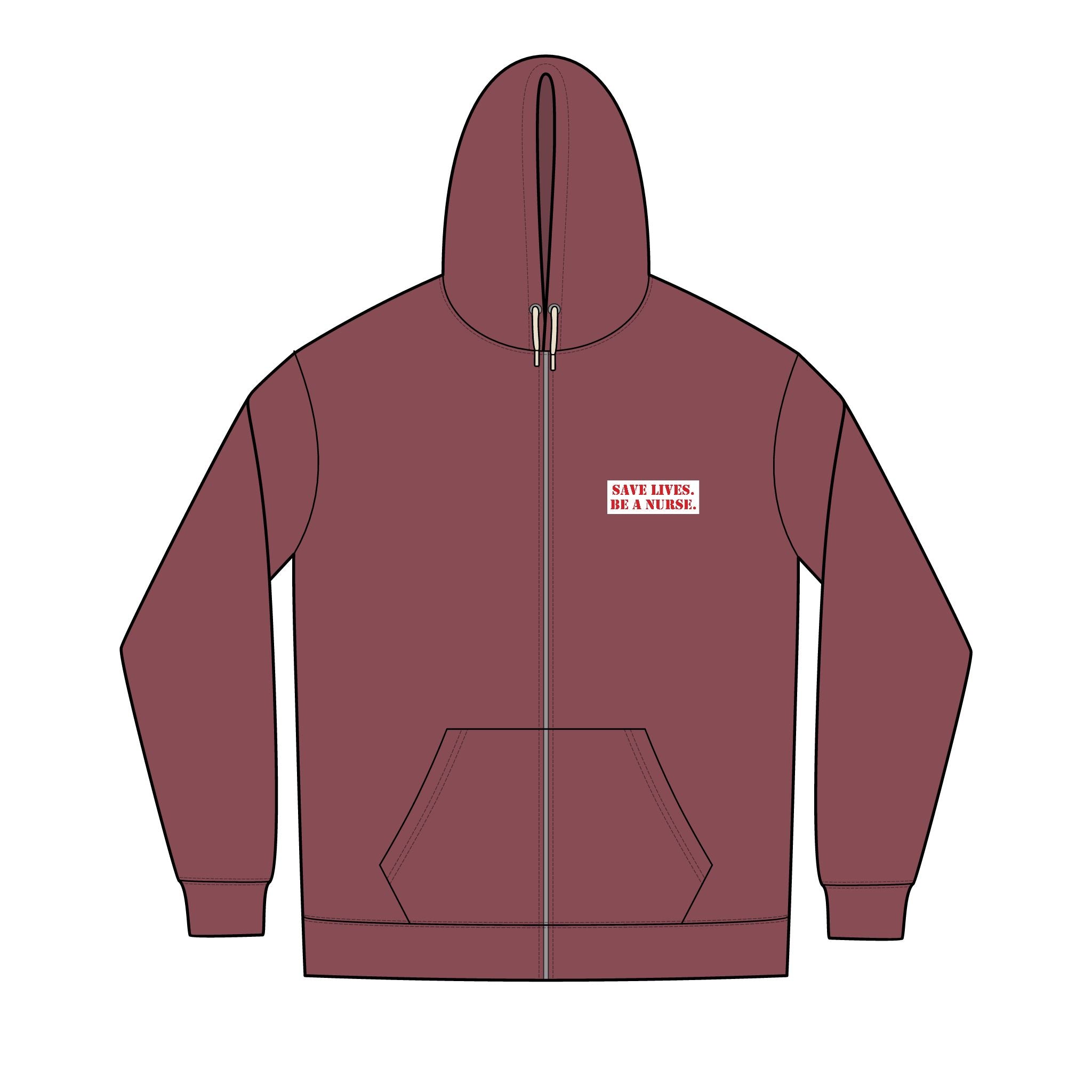 Men's District® Medium-heavy fabric Full-Zip Hoodie - Save Lives Be A Nurse (front) - Not Your Mom (back) - 60% recycled cotton, 40% recycled polyester - SLA-Z-DT8102