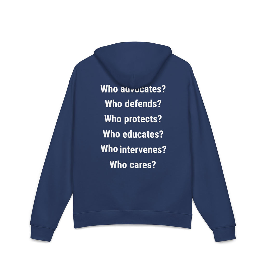 Unisex Mid-weight Hoodie - Save Lives Be A Nurse (front) - Who Advocates? Who Defend? (back) - 80% cotton, 20% Polyester - SLA-H-AC5101