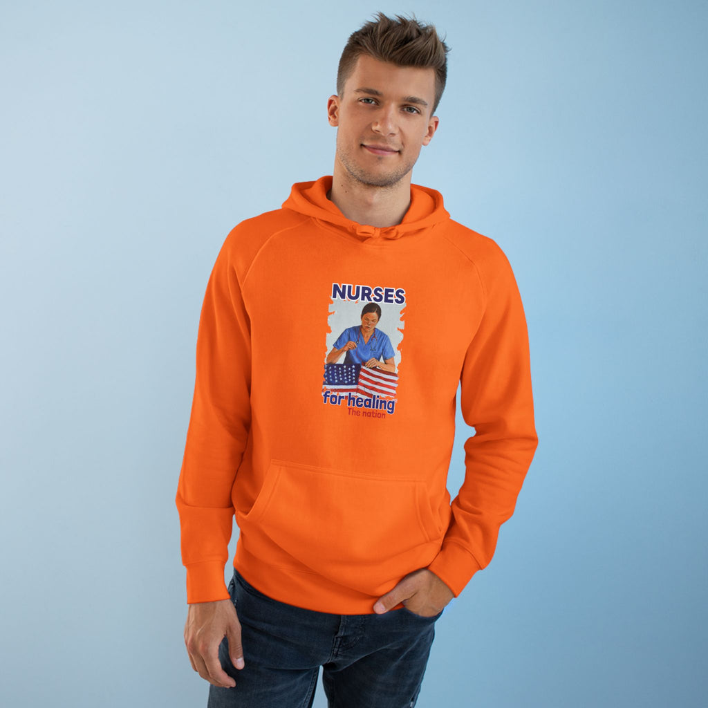 Unisex Mid-weight Hoodie - Nurses For Healing The Nation (front) - Nurses Standing Up For Humanity (back) - 80% cotton, 20% Polyester - NFH-H-AC5101