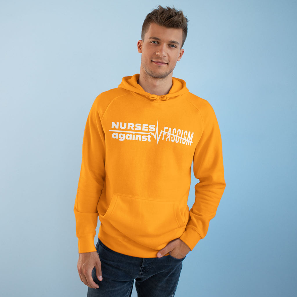 Unisex Mid-weight Hoodie - Nurses Against Fascism (front) - Nurses Against Cruelty (back) - 80% cotton, 20% polyester - NAF-H-AC5101