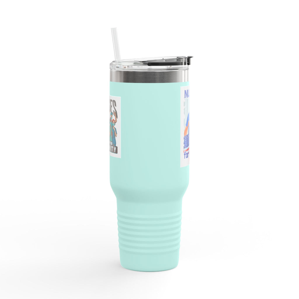 Travel Mug - Nurses For Healing The Nation (front) - Nurses Standing Up For Humanity (back) - 100% stainless steel (body) - NFH-TM-40oz