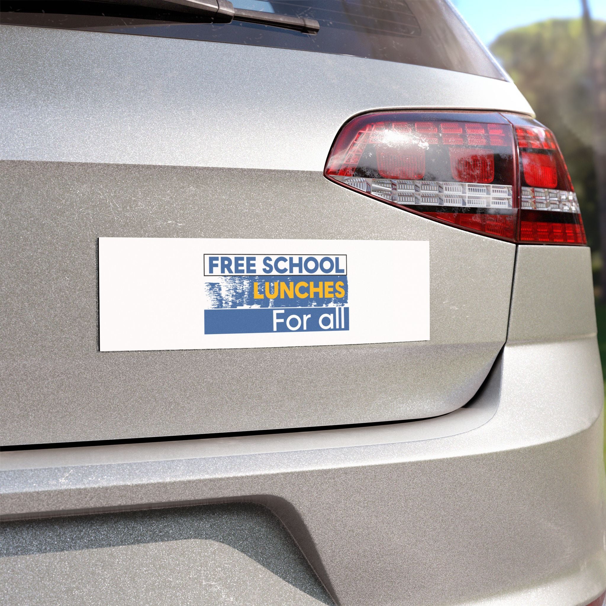 Car Magnets - Free School Lunches For All (front) - Magnetic White base and matte finish - NAH-CA-01