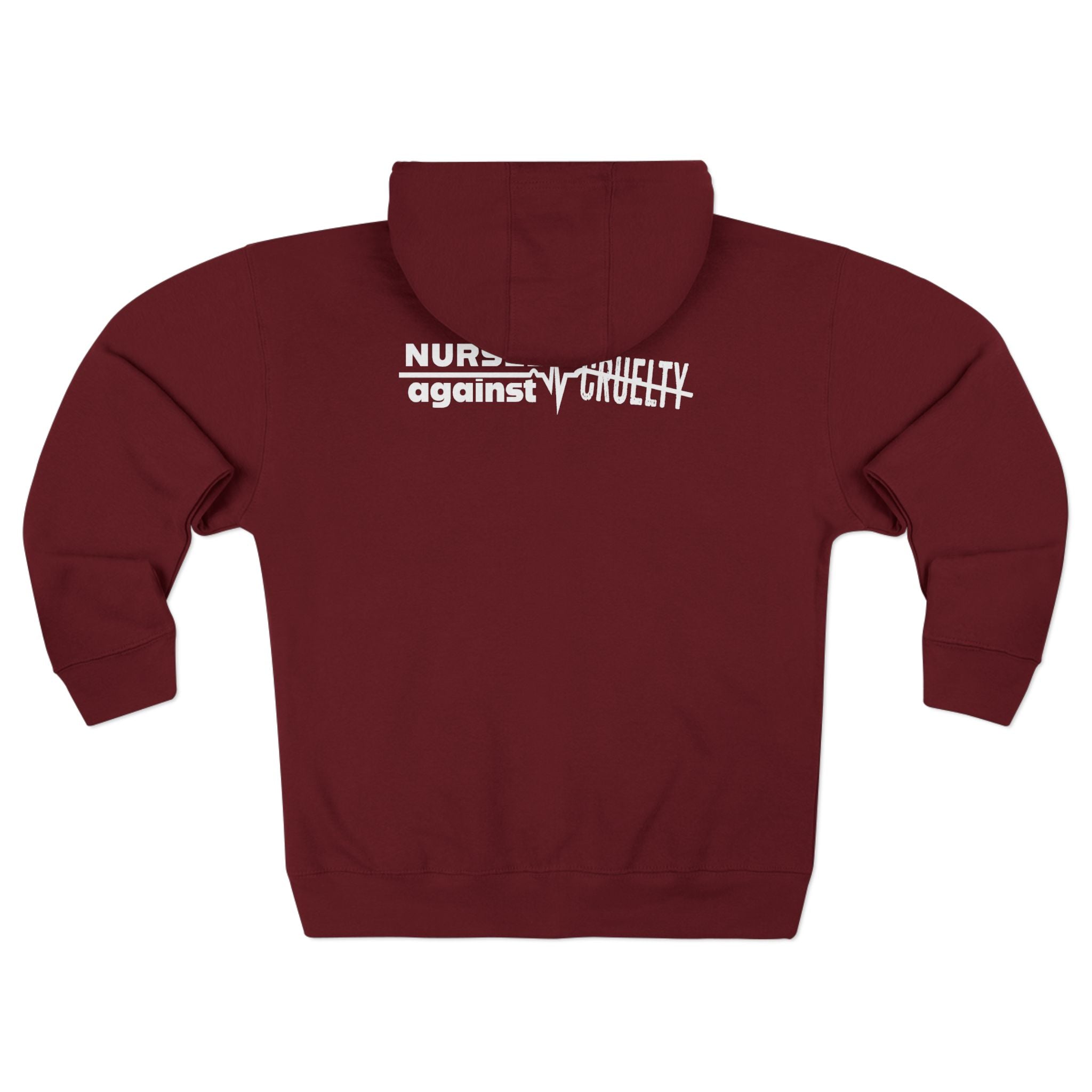 Men's Medium-heavy fabric Full-Zip Hoodie - Nurses Against Fascism (front) - Nurses Against Cruelty (black) - 60% recycled cotton, 40% recycled polyester - Lane Seven LS14003