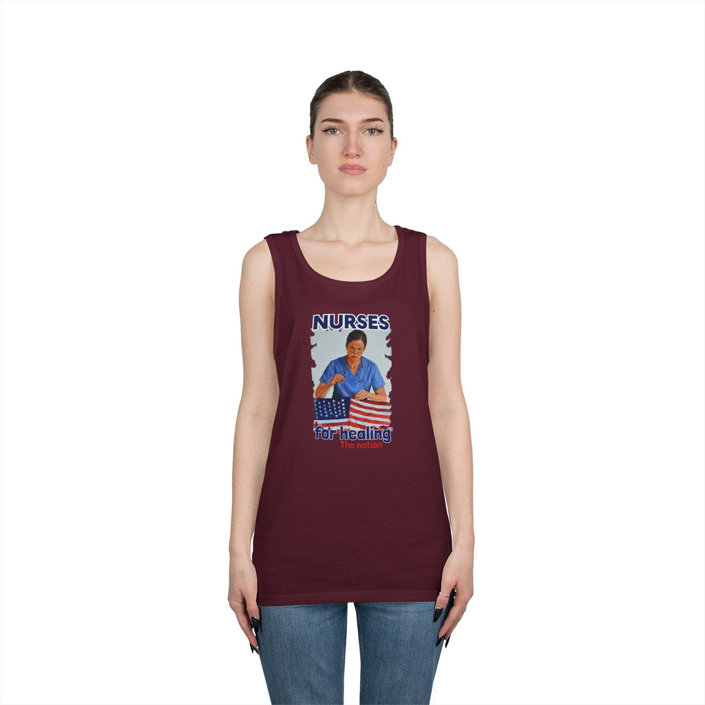 Unisex Medium fabric Cotton Tank Top - Nurses For Healing The Nation (front) - Nurses Standing Up For Humanity (back) - 100% cotton - NFH-K-G5200