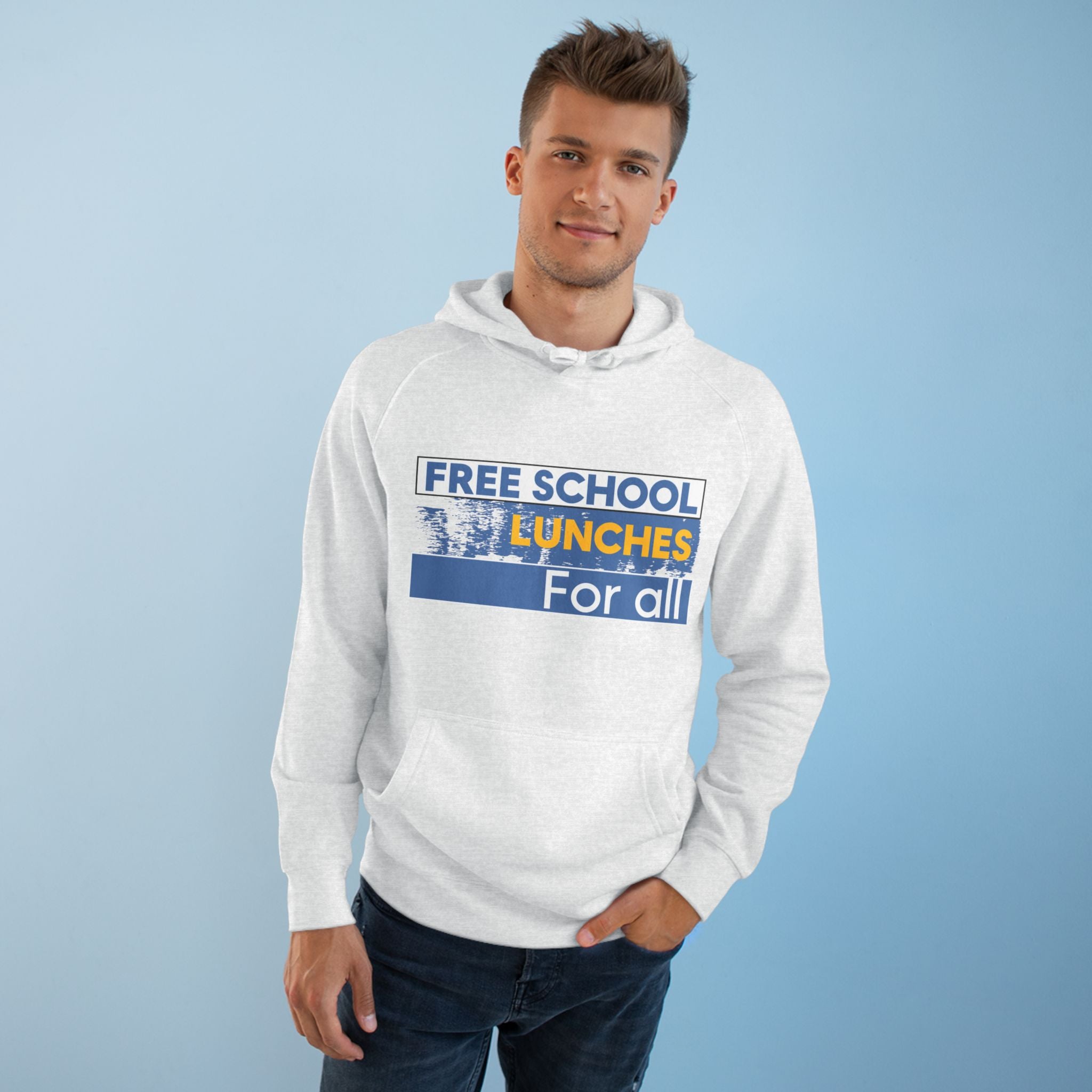 Unisex Mid-weight Hoodie - Free School Lunches For All (front) - Nurses Against The Rich Starving The Poor (back) - 80% cotton, 20% Polyester - NAH-H-AC5101