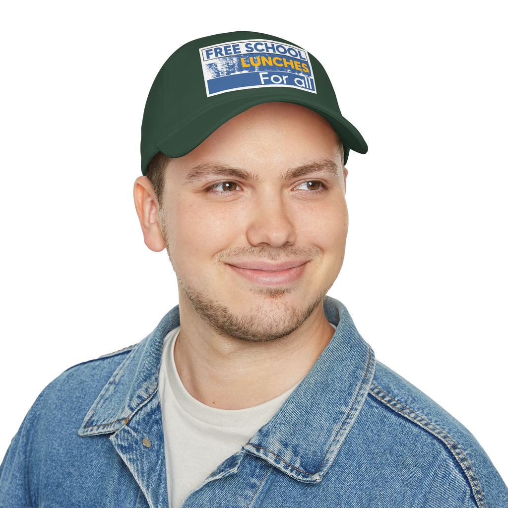 Unisex Baseball Cap - Free School Lunches For All (front) - 100% Cotton Twill - NAH-B-18-253