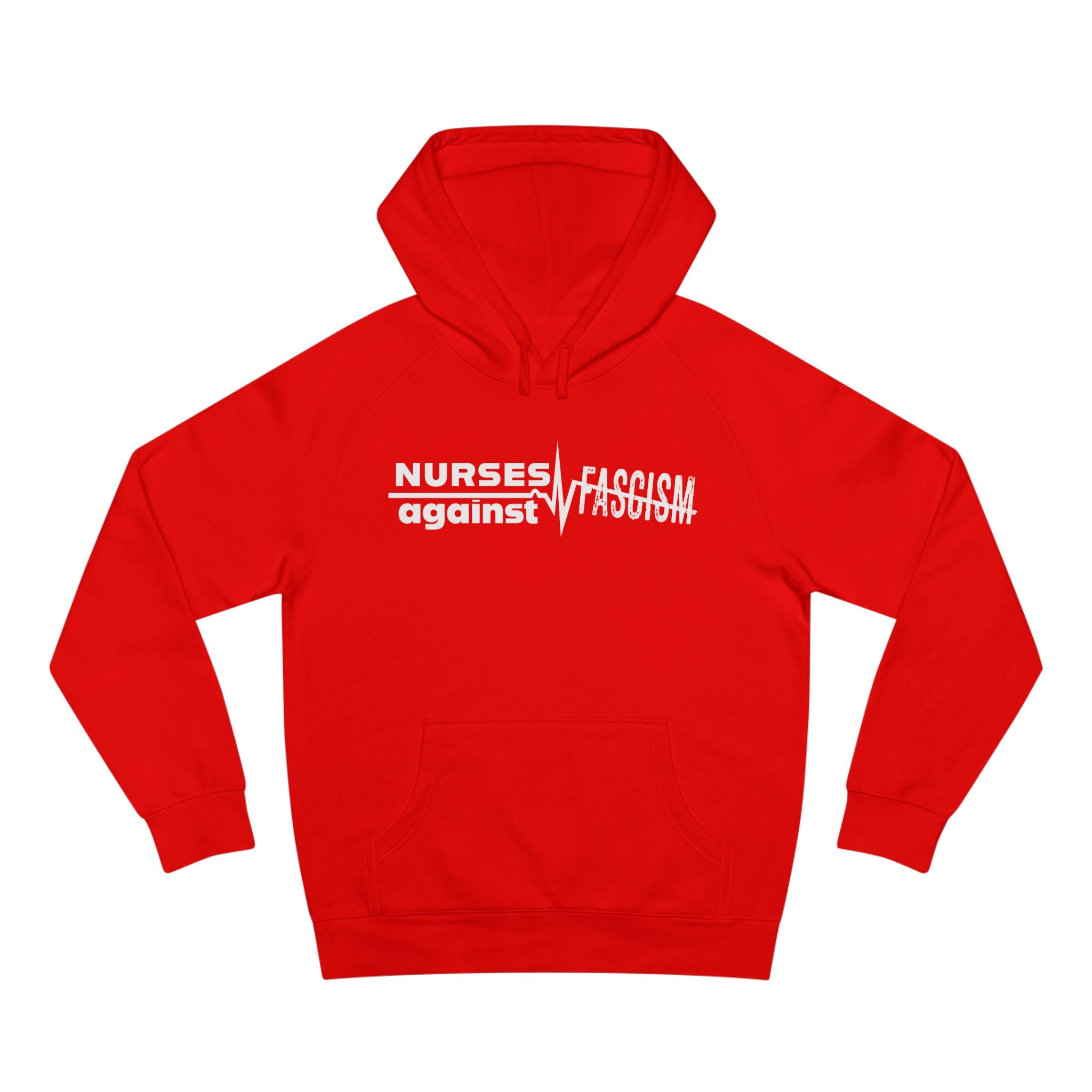 Unisex Mid-weight Hoodie - Nurses Against Fascism (front) - Nurses Against Cruelty (back) - 80% cotton, 20% polyester - NAF-H-AC5101