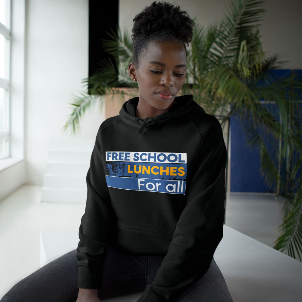 Unisex Mid-weight Hoodie - Free School Lunches For All (front) - Nurses Against The Rich Starving The Poor (back) - 80% cotton, 20% Polyester - NAH-H-AC5101