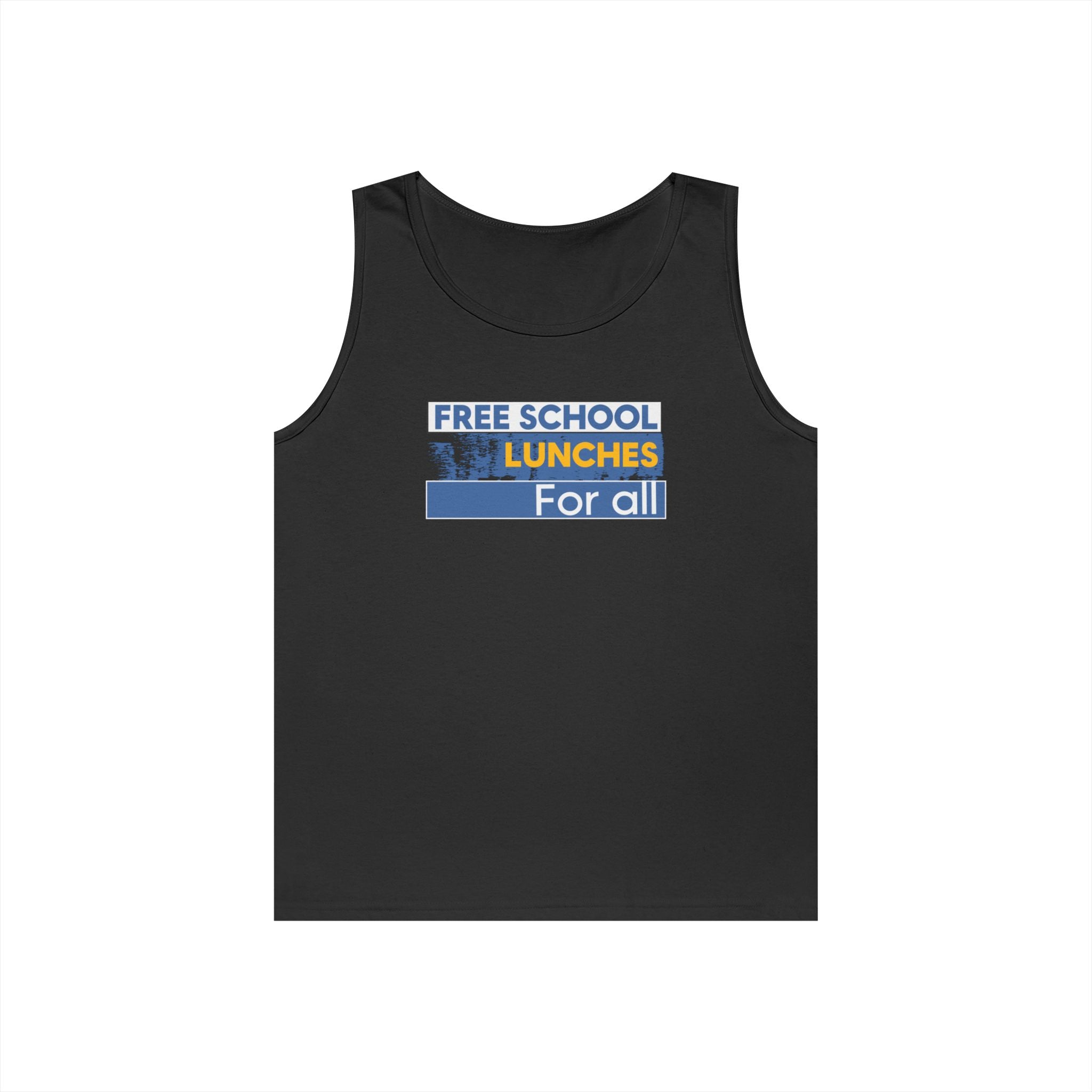 Unisex Medium fabric Cotton Tank Top - Free School Lunches For All (front) - Nurses Against The Rich Starving The Poor (back) - 100% cotton - NAH-K-G5200