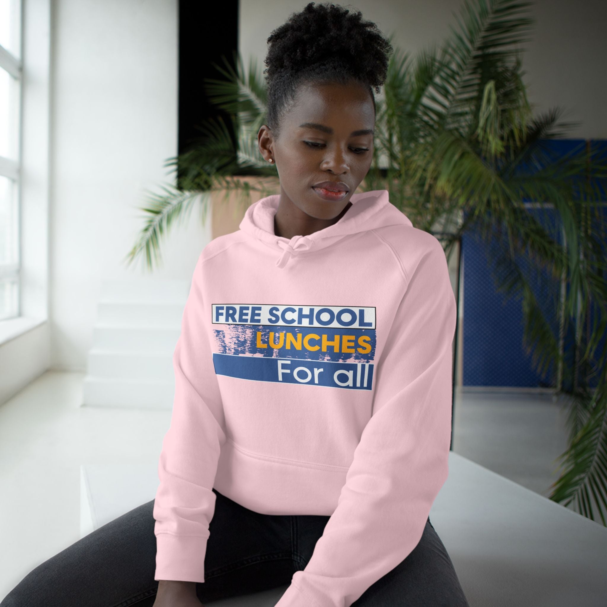 Unisex Mid-weight Hoodie - Free School Lunches For All (front) - Nurses Against The Rich Starving The Poor (back) - 80% cotton, 20% Polyester - NAH-H-AC5101