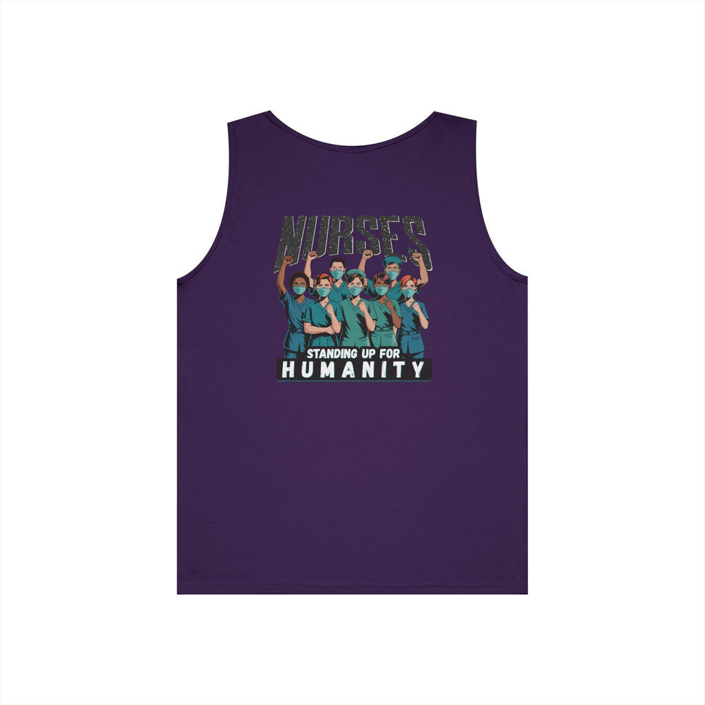 Unisex Medium fabric Cotton Tank Top - Nurses For Healing The Nation (front) - Nurses Standing Up For Humanity (back) - 100% cotton - NFH-K-G5200