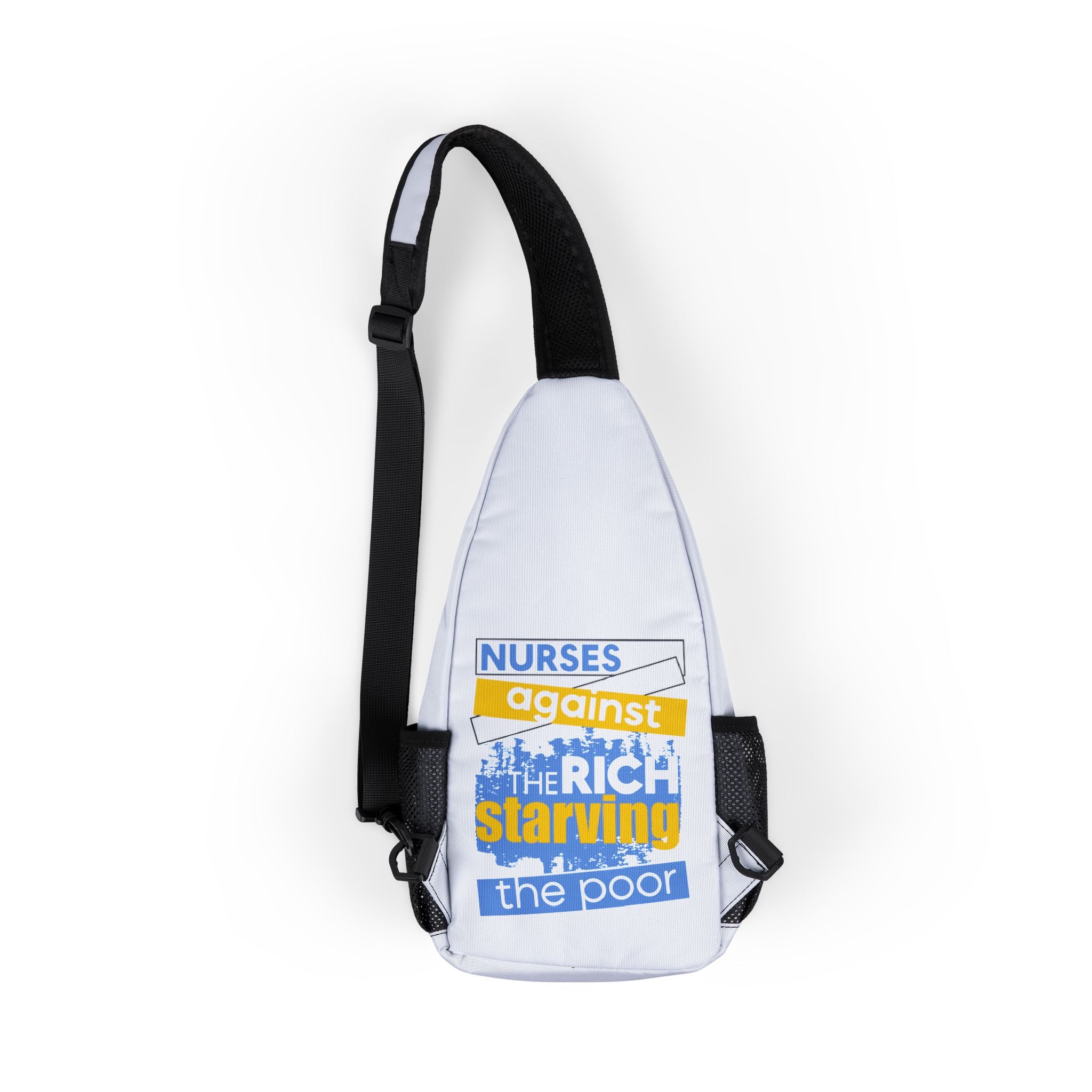 Unisex Chest Bag - Free School Lunches For All (front) - Nurses Against The Rich Starving The Poor (back) - 100% nylon - NAH-CB-1719